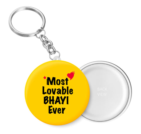 Most Lovable BHAYI Ever I Raksha Bandhan Gifts Key Chain