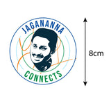 Jagananna connects I Jagan Mohan Reddy I YSR I YSR Congress Party I Y. S. Rajasekhara Reddy I Andhra Pradesh I Bike Sticker