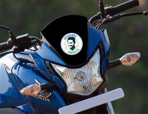 Jagananna connects I Jagan Mohan Reddy I YSR I YSR Congress Party I Y. S. Rajasekhara Reddy I Andhra Pradesh I Bike Sticker