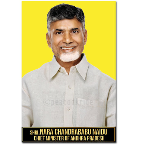 Nara Chandrababu Naidu I Telugu Desam Party I TDP I Chief Minister of Andhra Pradesh Wall Poster/Frame