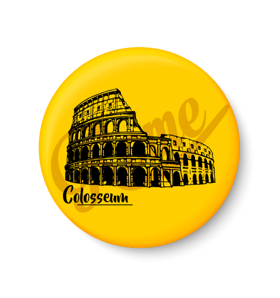 Colosseum , Rome , Europe , World Landmarks ,Pin Badge