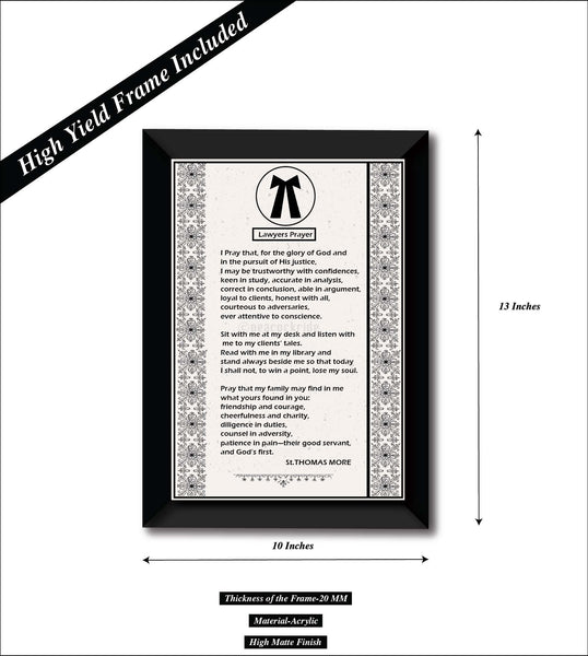 Advocate I Lawyer I Lawyers Prayer I Wall Poster / Frame – Peacockride